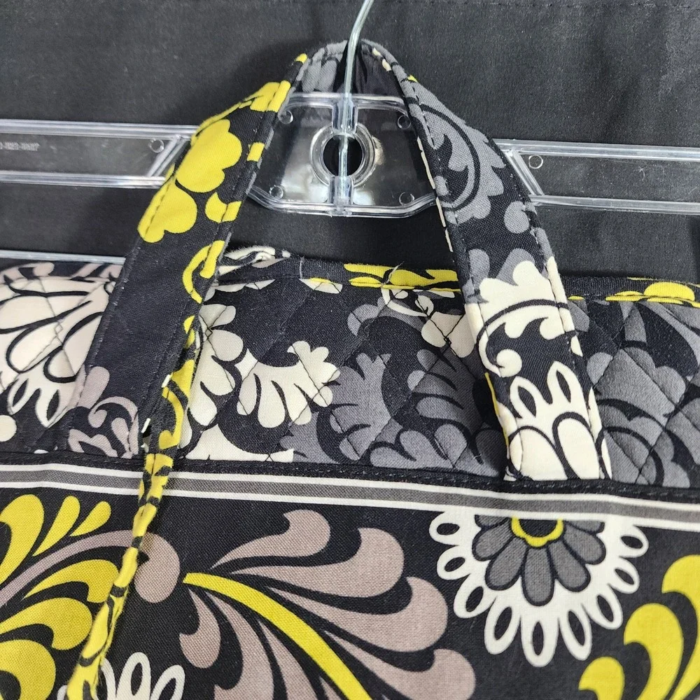 Vera Bradley Hanging Travel Organizer Bag Cosmetic Makeup Black Floral‎ Yellow